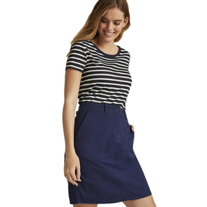 Long Tall Sally Skirt Cotton Stretch Fabric Side Pockets Navy Women's 4 BNWT